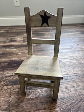 Primitive Mini Wooden Chair Black Star Farmhouse Country Decor